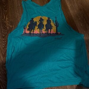 Ariat Teal Cowboy Graphic Tank